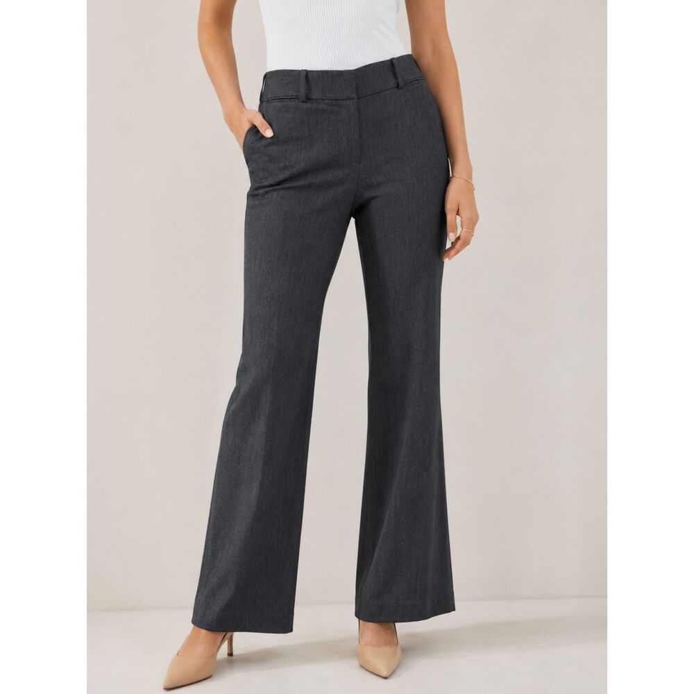 LOFT Outlet Curvy Petite 2P Gray Bootcut Career Pants Stretch Interview Outfit